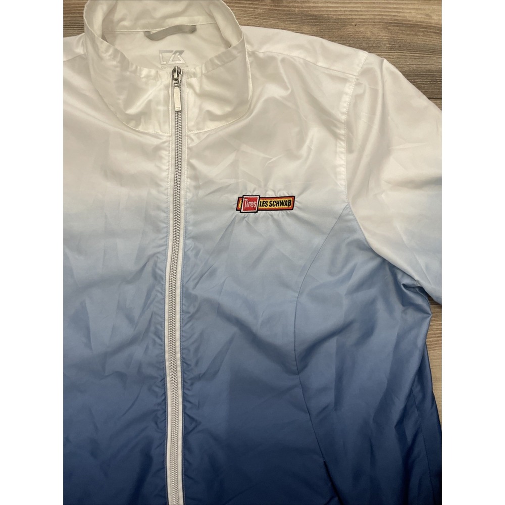 Les Schwab Tires Employee‎ Jacket Wome Size M Navy Blue Ombre Cutter & Buck